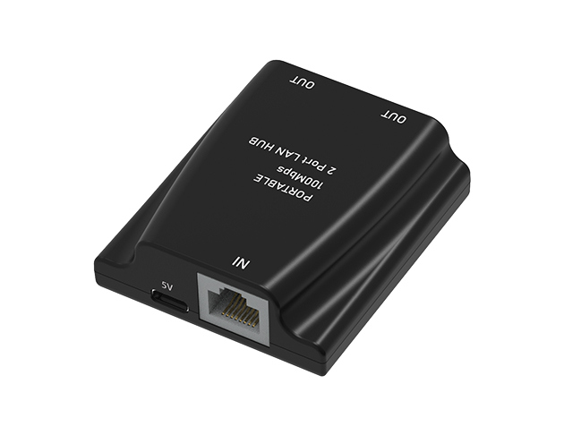 PORTABLE 2 PORT LAN HUB (100M)  1