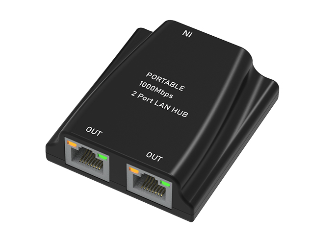 PORTABLE 2 PORT LAN HUB (1000M)  2